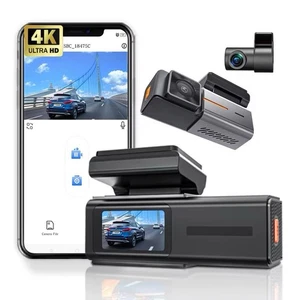 Dash Cam, 4K WIFI Dash Camera Front and Rear Dual Dashcams for Cars - Picture 1 of 7