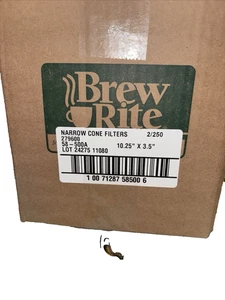 Brew rite narrow cone filters two packages of 250 279600 size 10.25 x 3.5 - Picture 1 of 1