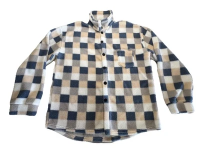 Acogedora chaqueta de abrigo de felpa polar con botones a cuadros XL gruesa cálida a cuadros para mujer’s Foto 1 de 4