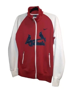 Nike St. Louis Cardinals Track Jacket Womens L Coat Sweatshirt BIRDS ON BAT LOGO - Picture 1 of 11