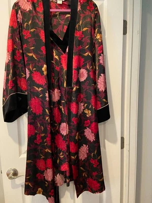 Camisón floral Jones NY 2 piezas nuevo sin etiquetas con bata 1X/XL/XXL/16/18/20 Foto 1 de 4