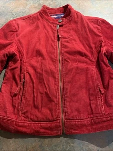 Vintage 90s MAMBO GODDESS Corduroy Surf Bomber Style Jacket - Size 12 Red - Picture 1 of 20