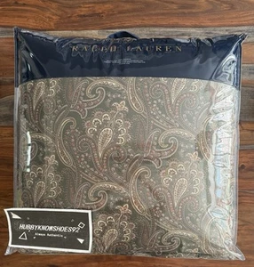 RALPH LAUREN KING Heritage Collection Paisley Comforter Sage 100% Cotton - Picture 1 of 7