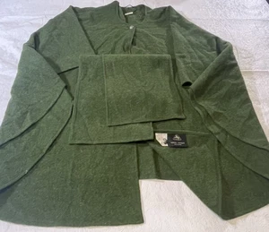 H.Moser Salzburg Austrian Trachten Poncho Mantel Jacke Damen M grün Wolle - Bild 1 von 13