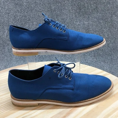 Calvin Klein 正装鞋男式 12 Aggussie 牛津蓝色系带杏仁鞋头 34F1712 — 第 1/4 张图片