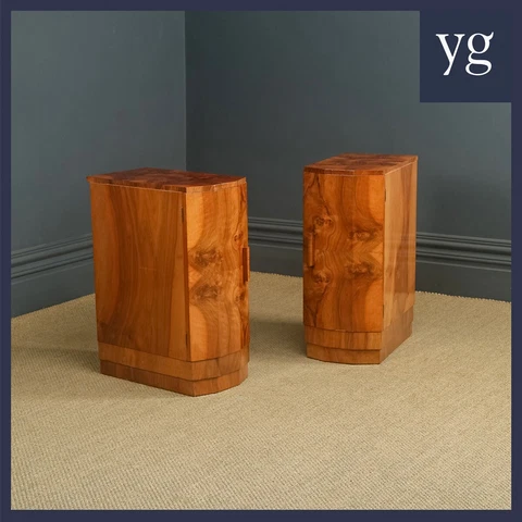 Art Deco Walnut Bedsides Cabinets Cupboards Chests Table (c. 1935) Cover