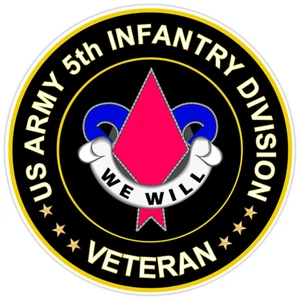 US Army 5th Infantry Division Veteran Bumper Sticker Military Vinyl Decal 5" - Picture 1 of 3
