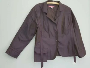 ALAIN WEIZ Designer Lagenlook Quirky aubergine Blazer Jacket taffeta UK 24 - Picture 1 of 9