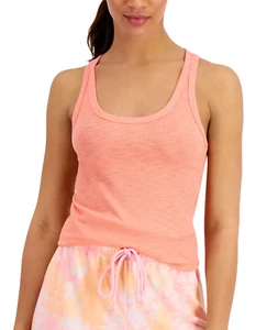 JENNI Women's Basic Solid Ribbed Tank Top sz XS X-Small Peach Sleepwear PJs - Picture 1 of 1