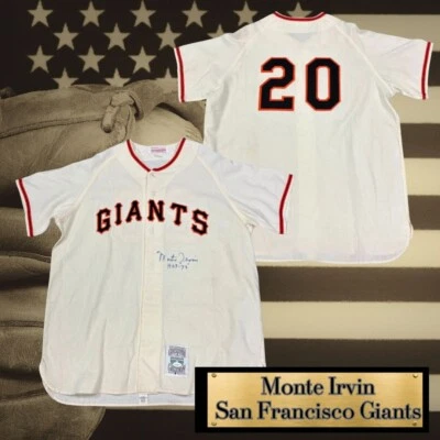 Monte Irvin Autographed Vintage San Francisco Giants Mitchell &  Ness Jersey - Image 1 of 4