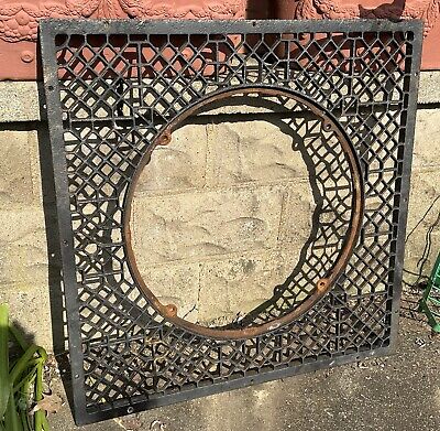 Lrg CAST IRON Decorative Grill COVER GRATE Ornate Victorian Furnace HEAT Antique • 98.99$