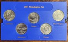 2005 P 50 State Commemorative Quarters - 5 Coins - No Box & No Case