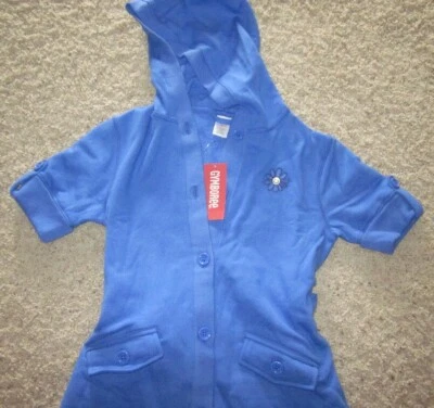 Gymboree size 10-12 Blue S/S Button Hooded Cardigan NWT So Cute!! - Image 1 of 4