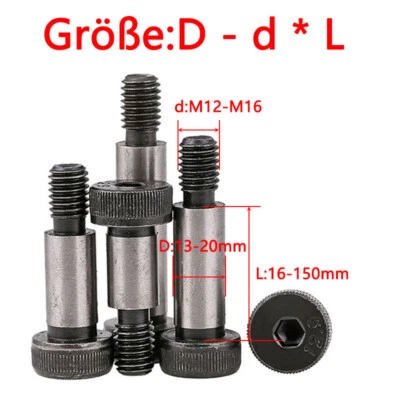 NEIN Tornillos de hombro hexagonal interior pernos de hombro M10 M12 M16 (13 mm a 20 mm)