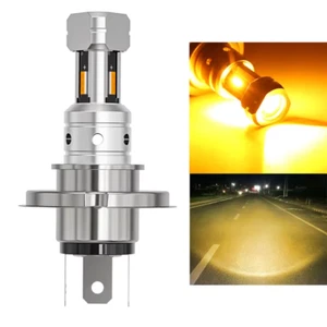 1Pcs Motorcycle LED 4300K H4 Headlight LED High/Low Beam Light Lamp Yellow Bulbs - Picture 1 of 9