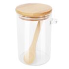 Food Storage Glass Jar Clear Sealed Canister Container With Lid And Spoon8311