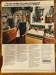 Vintage 1973 Corning Print Ad James Beard Kitchen Appliance Smooth Top Range - Picture 1 of 2