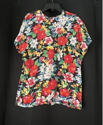 Liz Claiborne Top Silk Blouse Floral Cap Sleeve Blouse - Image 1 of 4