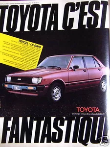 PUBLICITÉ DE PRESSE 1981 TOYOTA C'EST TERCEL LE BRIO FANTASTIQUE - Imagen 1 de 1