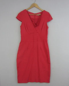 Diana Ferrari Dress Womens 10 Red Straight Pencil Stretch Sheath Bodycon Career - Picture 1 of 19