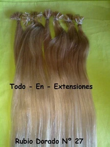 200 Extensiones de Queratina PELO NATURAL, 60 CM y 200 Gramos, Rubio Dorado 27 - Imagen 1 de 11