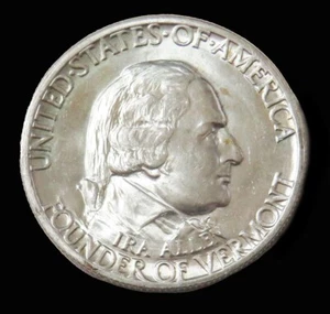 1927 VERMONT SILVER 50c COMMEMORATIVE CHOICE MINT STATE COIN - Picture 1 of 2