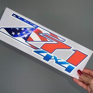 Z71 4x4 OFF ROAD American Flag Truck Decal Set of 2 Reflective Stickers:)