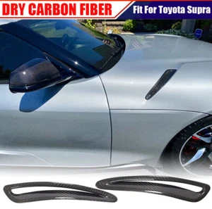 DRY CARBON Engine Hood Air Intake Vent Cover For Toyota Supra GR A91 A92 2019-22 - Picture 1 of 13