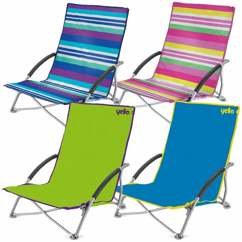 UNIBOS Low Folding Beach Chair Camping Festival Beach Pool Picnic Deckchair Lounger