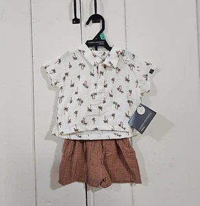 Modern Moments by Gerber - Baby - Shirt and Shorts 2 Pc. Set - Palm Trees 6-9 mo - Picture 1 of 4