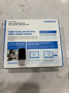 Linksys NEXT-GEN AC MAX-STREAM AC600 WUSB6100M WIFI Dual-Band Micro USB Adapter - Photo 1/2