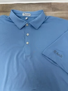 Peter Millar Crown Crafted Summer Comfort Men XLarge Blue Short Sleeve Polo-Logo - Picture 1 of 6