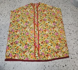 VTG 70s Multicolor Floral Butterfly Muumuu House Dress Women's XL Plus Size - Picture 1 of 11