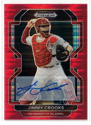 2022 Panini Prizm Draft Pick RED Pulsar RC AUTO Jimmy Crooks Rookie Autograph /9 - Image 1 of 2