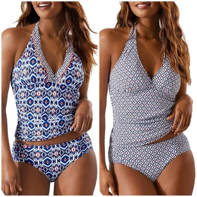Tommy Bahama Nuevo con Etiquetas Island Cays Ikat Reversible Tankini Parte Inferior de Bikini Talla M/L Foto 1 de 4