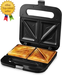 Electric Sandwich Maker with Non-Stick Plates Indicator Lights Cool Touch Handle - Picture 1 of 1