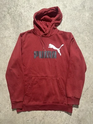 Puma Para Hombres Talla S Sudadera con Capucha Suéter Bolsillos Cómodo Cordón Rojo Negro Foto 1 de 4