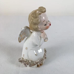 Feine hochwertige Porzellanfigur küssender Engel Goldrand Spaghetti Japan 4,75 Zoll - Bild 1 von 12