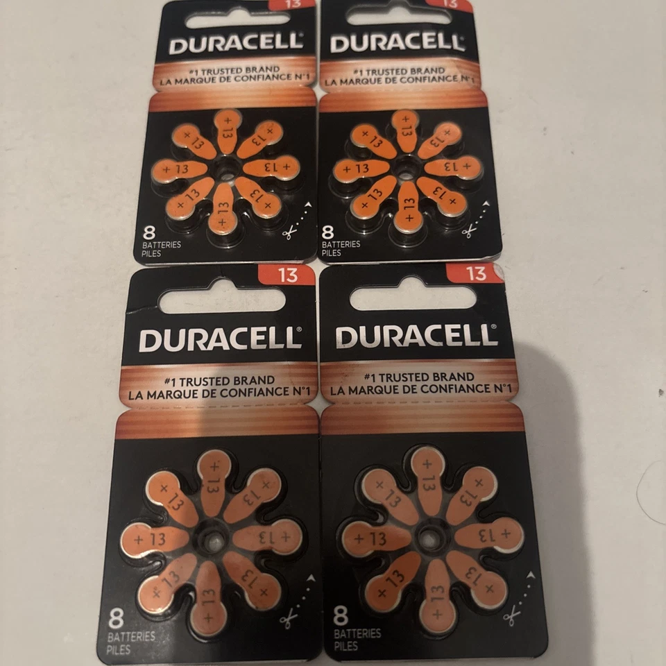 Baterías para audífonos Duracell, tamaño 13 paquete de 8 lote de 4  Foto 1 de 1