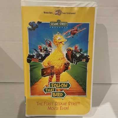 Sesame Street “Follow That Bird” VHS 1985 Video Tape Jim Henson Clamshell RARE - Image 1 of 4