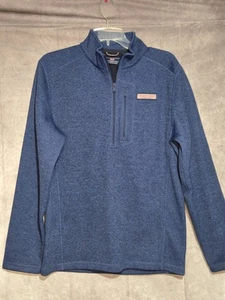 Vineyard Vines 1/4 Zip Pullover Sweater Mens Small Blue Preppy Casual EUC - Picture 1 of 11