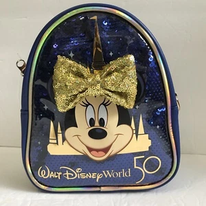 Walt Disney World 50th Anniversary Minnie Mouse sequined mini backpack brand NEW - Picture 1 of 7