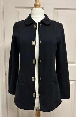 Vtg Kasper A. S. L. Signature Collection Black Wool Jacket Cardigan Size Small - Image 1 of 4