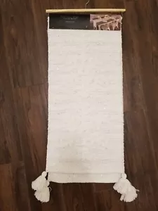 Rachel Zoe Urlaub Tischläufer Creme Akzent Schneeflocke Quasten 16"x72" - Bild 1 von 12