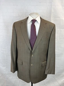 Jos A. Bank Men's Brown Plaid Wool Suit 43R 35X33 $595 - Picture 1 of 11