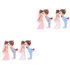  4 Pairs Wedding Couple Ornaments Dining Table Centerpieces Home Decor Cartoon