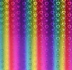 10 Sheets Self Adhesive Hearts Rainbow Holographic Vinyl Overlay 12"x 12" - Picture 1 of 1
