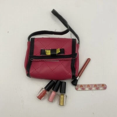 Cartera Muñeca Nuestra Generación Negro Rosa Acolchada Bolso de Mano ¡¡Con Accesorios!!! Foto 1 de 4
