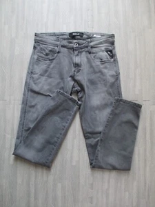 Pantalones de mezclilla Replay Anbass para hombre W30 L31 gris elástico algodón pierna recta - Imagen 1 de 13