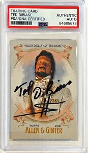 2021 Topps Archives Allen Ginter WWE WWF Ted DiBiase Signed Auto Card 15 PSA/DNA